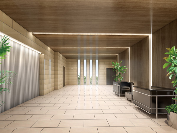 Buildings and facilities. Sophisticated Entrance Hall. Expressive room. There is no compromise space, Bi ・ We promised a solid status of the well Uchisange. (Entrance Hall Rendering)