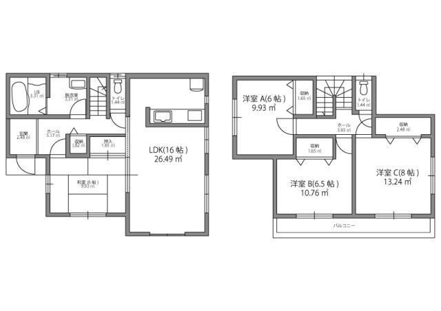 Floor plan. (1 Building), Price 29,800,000 yen, 4LDK+S, Land area 165.13 sq m , Building area 104.33 sq m