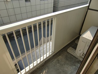 Balcony. It also dries well washing thing because it is facing east!