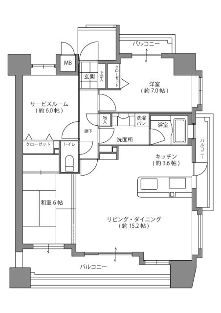 Floor plan. 2LDK + S (storeroom), Price 23 million yen, Occupied area 79.61 sq m , Balcony area 15.72 sq m