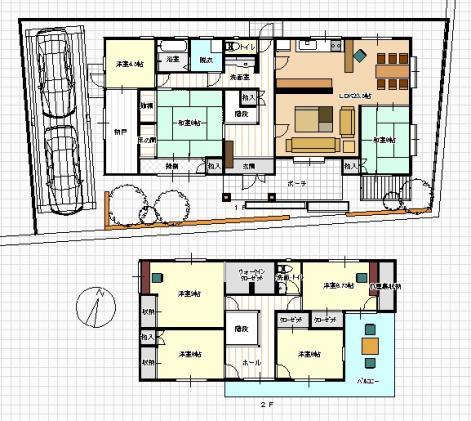 Floor plan. 21,800,000 yen, 7LDK + S (storeroom), Land area 270.36 sq m , Building area 196.32 sq m