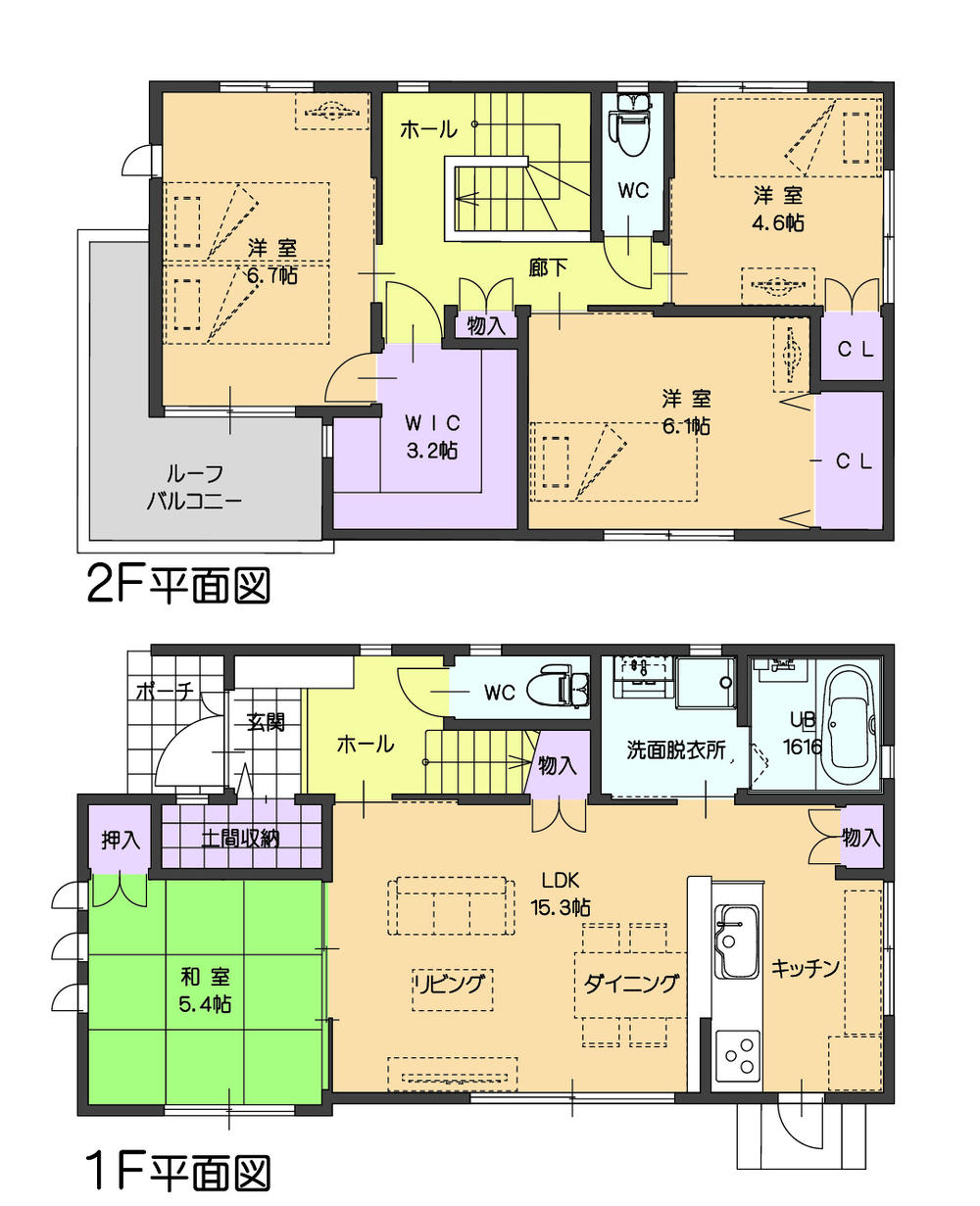 Floor plan. 28,300,000 yen, 4LDK, Land area 135.03 sq m , Building area 98.28 sq m 1 Building