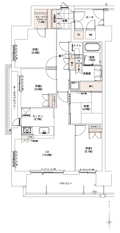 Floor: 4LDK + Wic, the occupied area: 87.46 sq m, Price: 32,900,000 yen ~ 40,300,000 yen