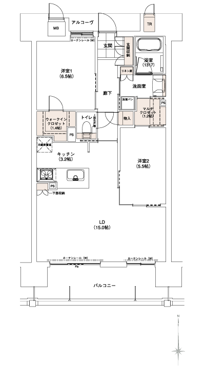 Floor: 2LDK + Wic + MC, occupied area: 70.25 sq m, Price: 25,300,000 yen ~ 29,700,000 yen