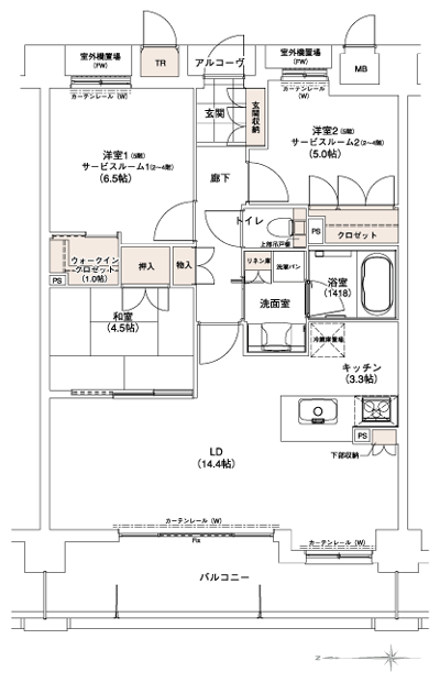 Floor: 3LDK + Wic (2 ~ 4 floor 1LDK + 2SR + Wic), occupied area: 73.44 sq m, Price: 26.5 million yen ~ 27,800,000 yen