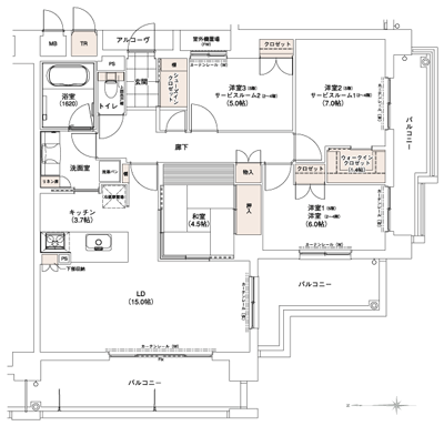 Floor: 4LDK + Wic + Sic (2 ~ 4 floor 2LDK + 2SR + Wic + Sic), the occupied area: 95.69 sq m, Price: 39,900,000 yen ~ 40,900,000 yen