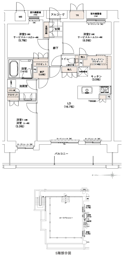 Floor: 3LDK + Wic + S (2 ~ 4 floor 1LDK + 2SR + Wic + S), the occupied area: 80.73 sq m, Price: 28,900,000 yen ~ 29,800,000 yen