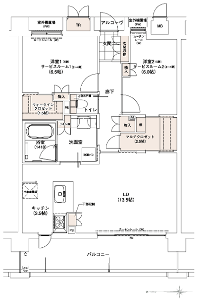 Floor: 2LDK + Wic + MC (2 ~ 4 floor 1LDK + 2SR + Wic + MC), the occupied area: 72.45 sq m, Price: 25.6 million yen ~ 27,900,000 yen
