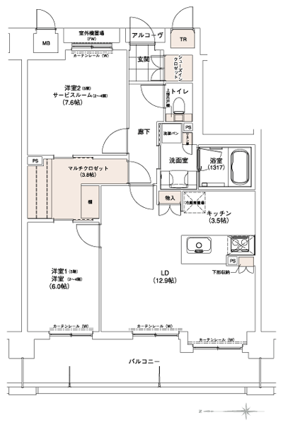 Floor: 2LDK + MC + Sic (2 ~ 4 floor 1LDK + SR + MC + Sic), the occupied area: 70.85 sq m, Price: 24,800,000 yen ~ 26,300,000 yen
