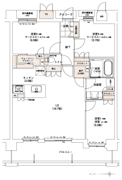 Floor: 3LDK + Wic + S (2 ~ 4 floor 1LDK + 2SR + Wic + S), the occupied area: 80.73 sq m, Price: 28,900,000 yen ~ 31.7 million yen