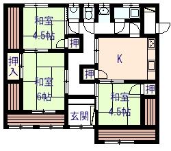 Floor plan. 12.5 million yen, 3DK, Land area 357.4 sq m , Building area 77.57 sq m floor plan