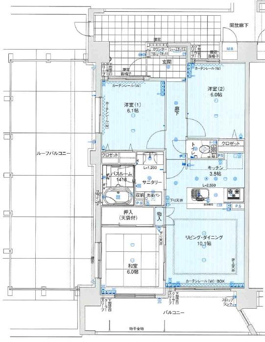 Floor plan. 3LDK, Price 19.5 million yen, Occupied area 70.75 sq m , Balcony area 13.69 sq m