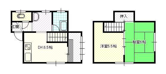 Floor plan. 3.5 million yen, 2DK, Land area 163.82 sq m , Building area 40.14 sq m