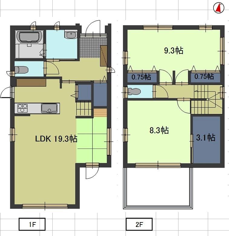 Floor plan. 32 million yen, 2LDK, Land area 134.33 sq m , Building area 97.05 sq m 1 floor, Tatami corner of the small rise is impressive, Spacious LDK ☆