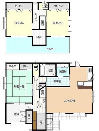 Floor plan. 23 million yen, 3LDK + S (storeroom), Land area 175.01 sq m , Building area 140.08 sq m