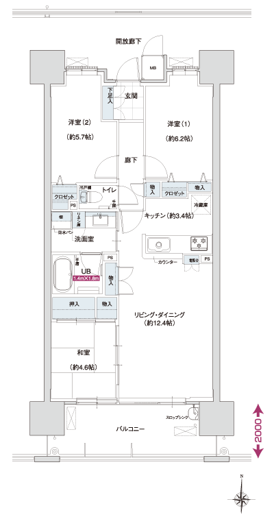Floor: 3LDK, occupied area: 72.34 sq m, Price: 28,560,000 yen ~ 32,640,000 yen