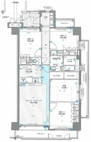 Floor plan. 4LDK, Price 19,800,000 yen, Occupied area 91.27 sq m , Balcony area 21.11 sq m