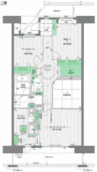 Floor plan. 2LDK + S (storeroom), Price 22,200,000 yen, Occupied area 85.47 sq m , Balcony area 14.1 sq m