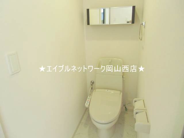 Toilet. Washlet is also attached, of course mirror