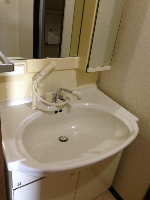 Wash basin, toilet. It is a wash basin with a shower.