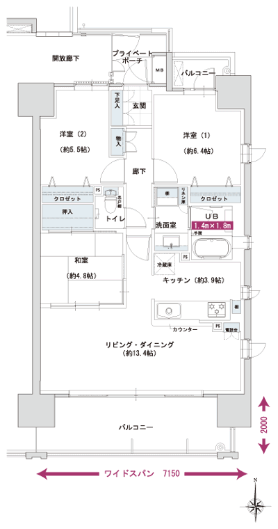 Floor: 3LDK, occupied area: 74.67 sq m, Price: 26,460,000 yen ~ 33,620,000 yen