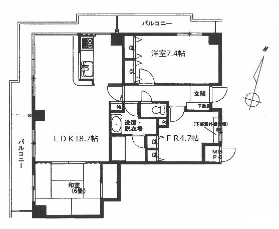 Floor plan. 2LDK + S (storeroom), Price 25,800,000 yen, Occupied area 79.12 sq m , Balcony area 19.67 sq m