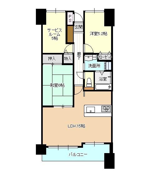 Floor plan. 3LDK, Price 15.8 million yen, Occupied area 66.43 sq m , Balcony area 7.76 sq m