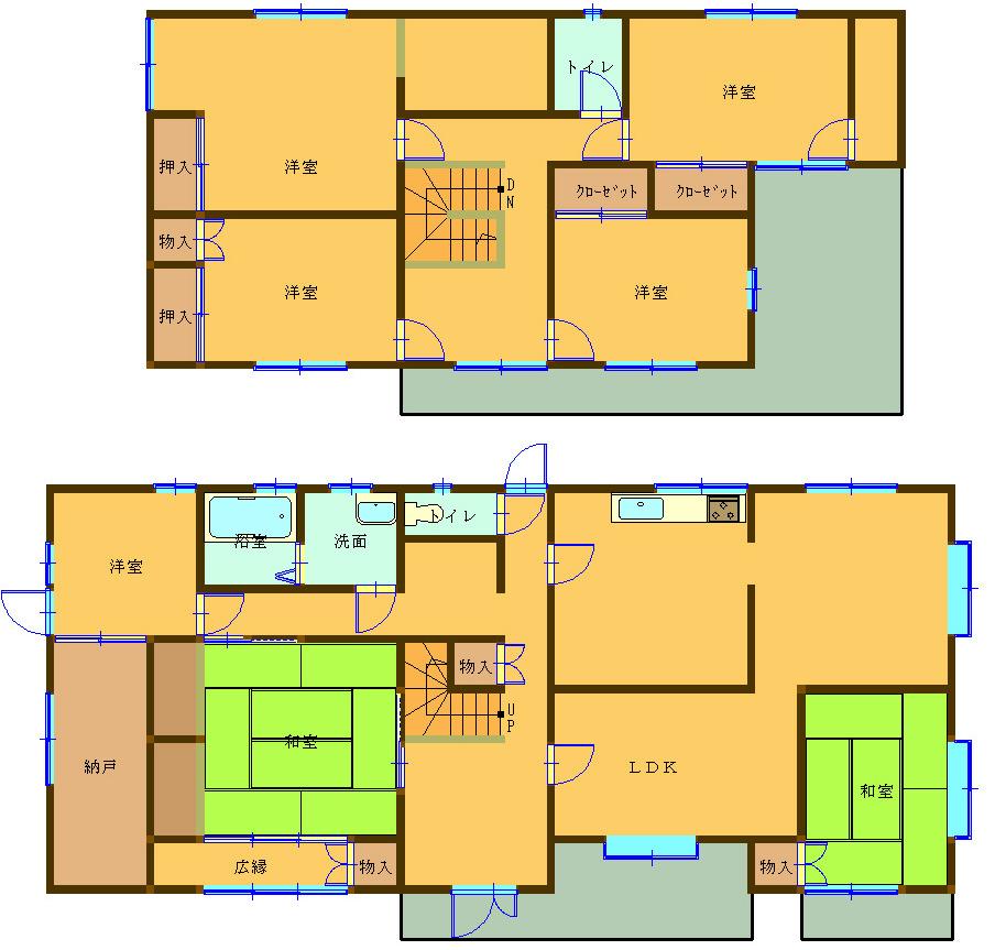 Floor plan. 21,800,000 yen, 7LDK, Land area 270.36 sq m , Building area 196.32 sq m
