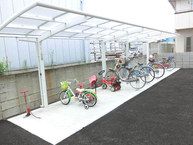 Parking lot. Bicycle-parking space