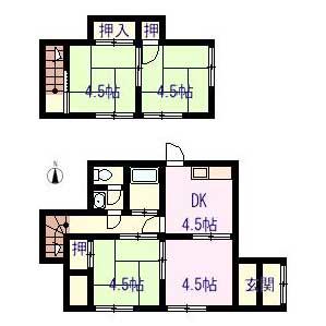 Floor plan. 2.9 million yen, 4DK, Land area 66.43 sq m , Building area 61.37 sq m