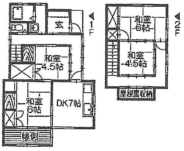 Floor plan. 9.8 million yen, 4DK, Land area 117.19 sq m , Building area 106.98 sq m