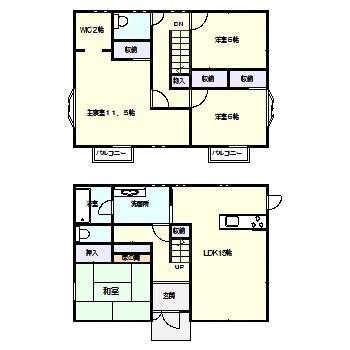 Floor plan. 16.8 million yen, 4LDK + S (storeroom), Land area 166.91 sq m , Building area 115.1 sq m storage space enhancement