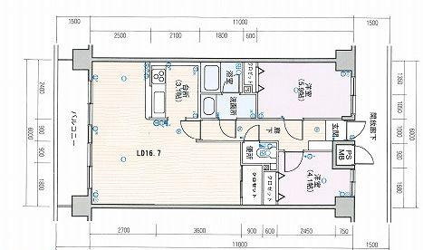 Floor plan. 2LDK, Price 11.5 million yen, Footprint 65.1 sq m
