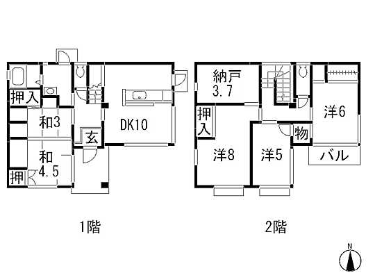 Floor plan. 26,900,000 yen, 5DK + S (storeroom), Land area 158.55 sq m , Building area 115.98 sq m