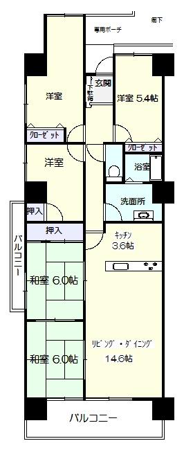 Floor plan. 5LDK, Price 17.5 million yen, Occupied area 98.88 sq m