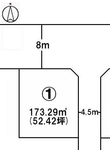 Compartment figure. Land price 12,842,000 yen, Land area 173.29 sq m