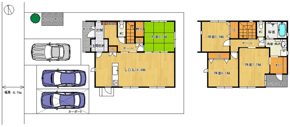 Floor plan. 27,800,000 yen, 4LDK, Land area 160.92 sq m , Building area 114.66 sq m