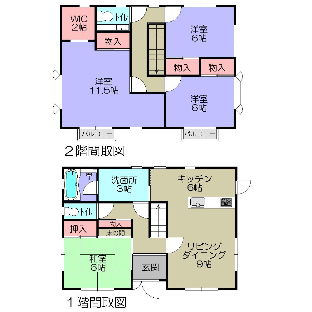 Floor plan. 16.8 million yen, 4LDK, Land area 166.91 sq m , Building area 115.1 sq m