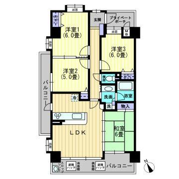 Floor plan. 4LDK, Price 16.8 million yen, Occupied area 81.39 sq m , Balcony area 19.91 sq m 4LDK.
