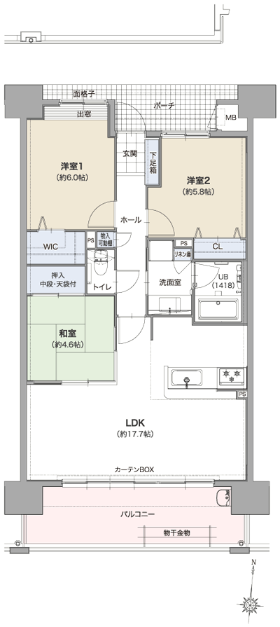 Floor: 3LDK + WIC, the occupied area: 74.97 sq m, Price: 21,400,000 yen ~ 24.4 million yen