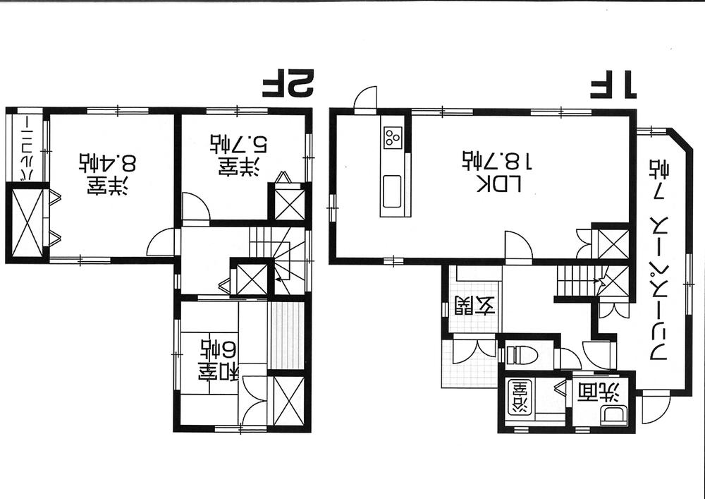 Floor plan. 17.8 million yen, 3LDK + S (storeroom), Land area 160.57 sq m , Building area 106.87 sq m
