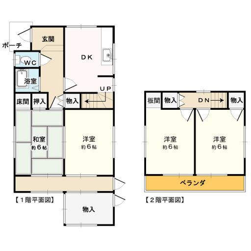 Floor plan. 7.5 million yen, 4DK + S (storeroom), Land area 111.41 sq m , Building area 65.82 sq m