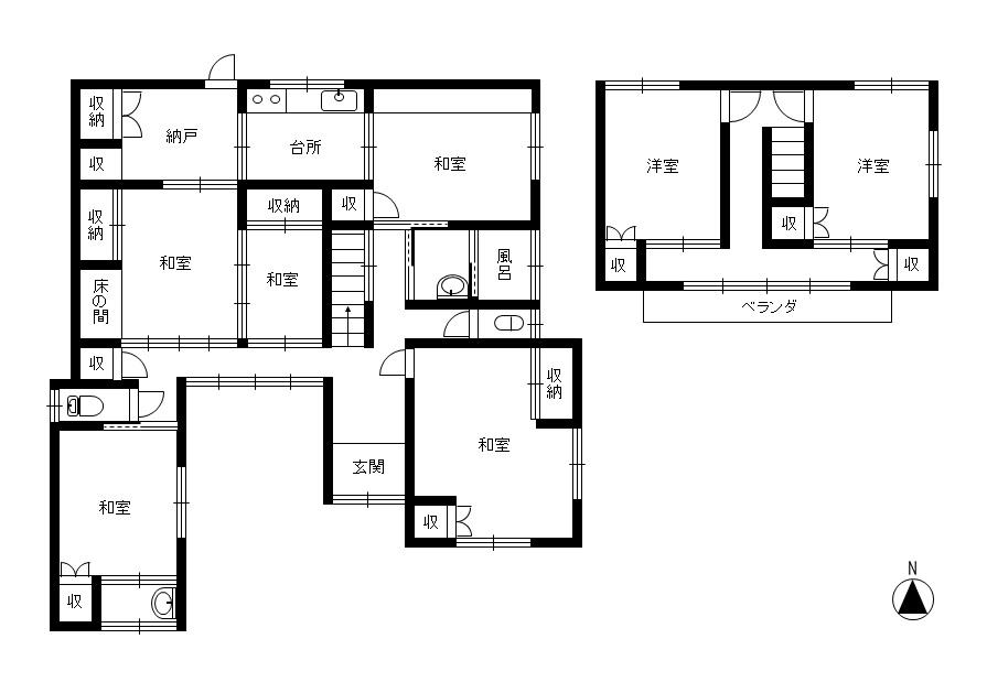 Floor plan. 12.8 million yen, 7K + S (storeroom), Land area 201.41 sq m , Building area 131.61 sq m