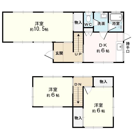 Floor plan. 9.8 million yen, 3DK, Land area 92.31 sq m , Building area 67.89 sq m