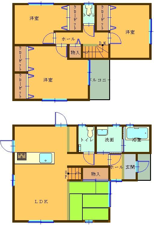 Floor plan. 26,800,000 yen, 4LDK, Land area 119.03 sq m , Building area 95.63 sq m