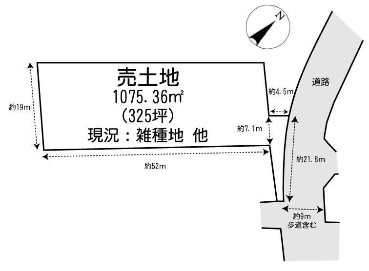 Compartment figure. Land price 24 million yen, Land area 1075.36 sq m
