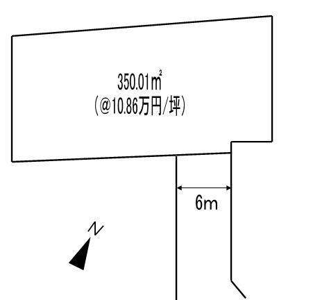 Compartment figure. Land price 11.5 million yen, Land area 350.01 sq m