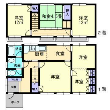 Floor plan. 18.4 million yen, 5DK, Land area 242.82 sq m , We have to ensure the lighting in the building by placing a lot on the south side of the building area 111.92 sq m room. 