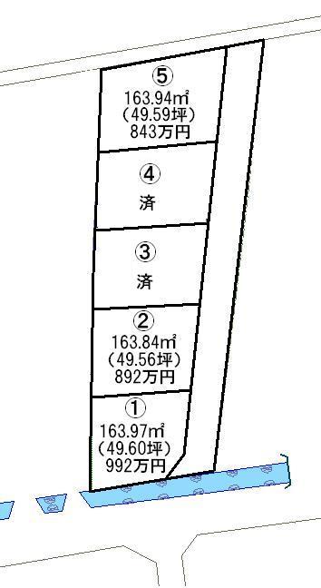 Compartment figure. Land price 8.43 million yen, Land area 163.94 sq m