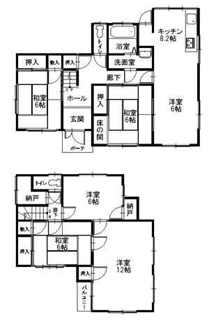Floor plan. 13.8 million yen, 5LDK, Land area 149.75 sq m , Building area 122.59 sq m